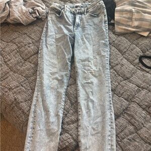 Good American Light Wash High-Rise Straight Jeans